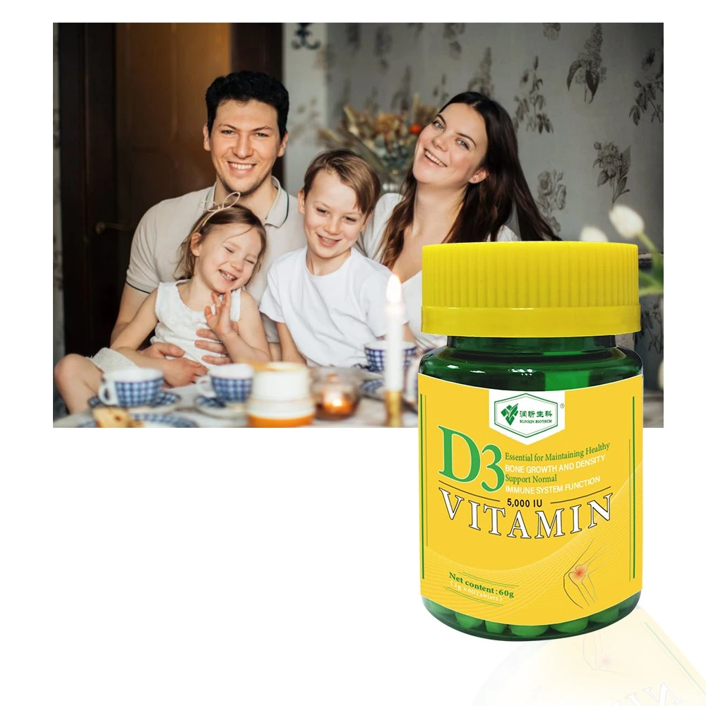Vitamina D3 5000 IU VD3 comprimidos para Osteoporose melhorar osso Densidade mineral