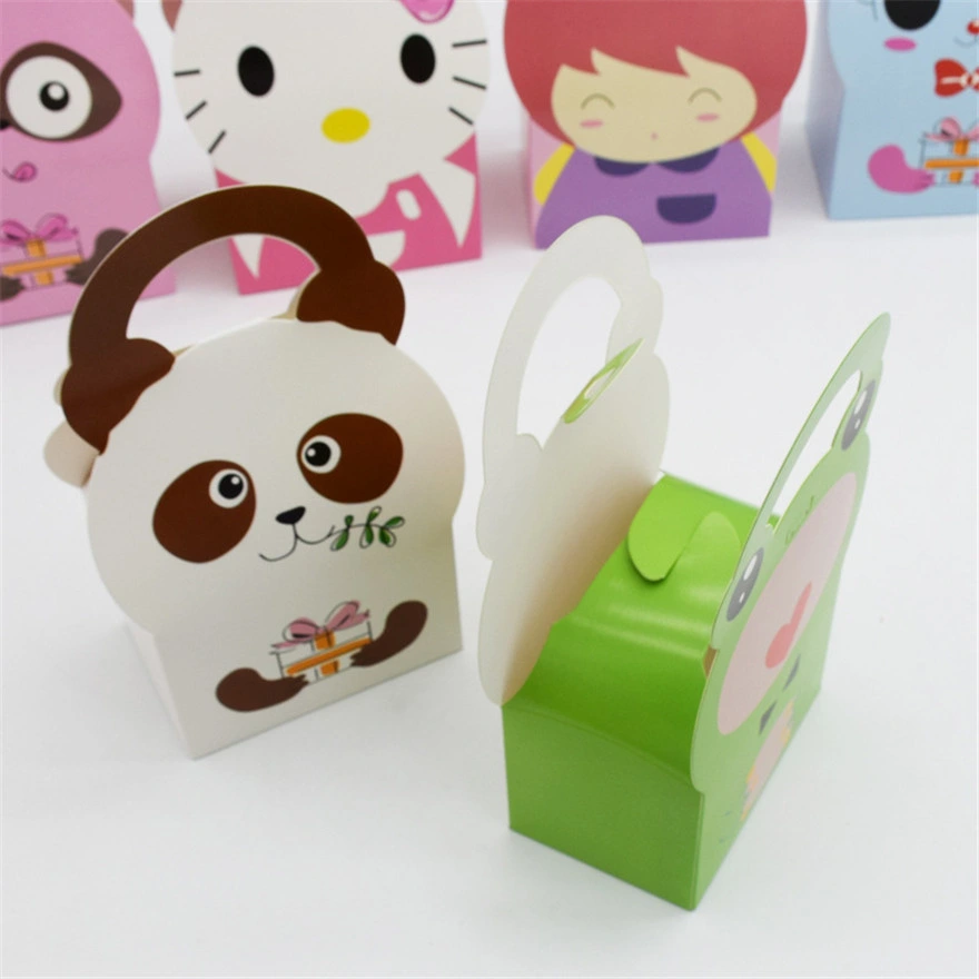 Baby Shower cajas y bolsas de caramelos de diseño de animales Chico Chica caja para regalo de cumpleaños de niños de Papel Caja de caramelos de tratar de verificación