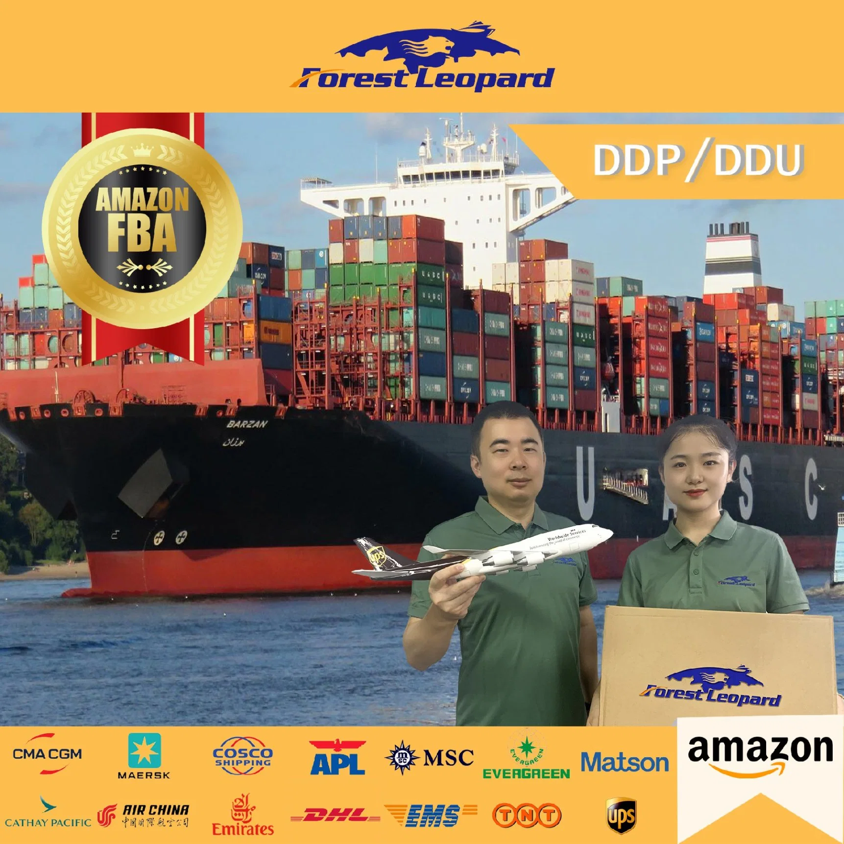 Wenzhou China EMS Shipping to USA UK Ca EU to Private Address Door to Door by Sea LCL DDP/DDU