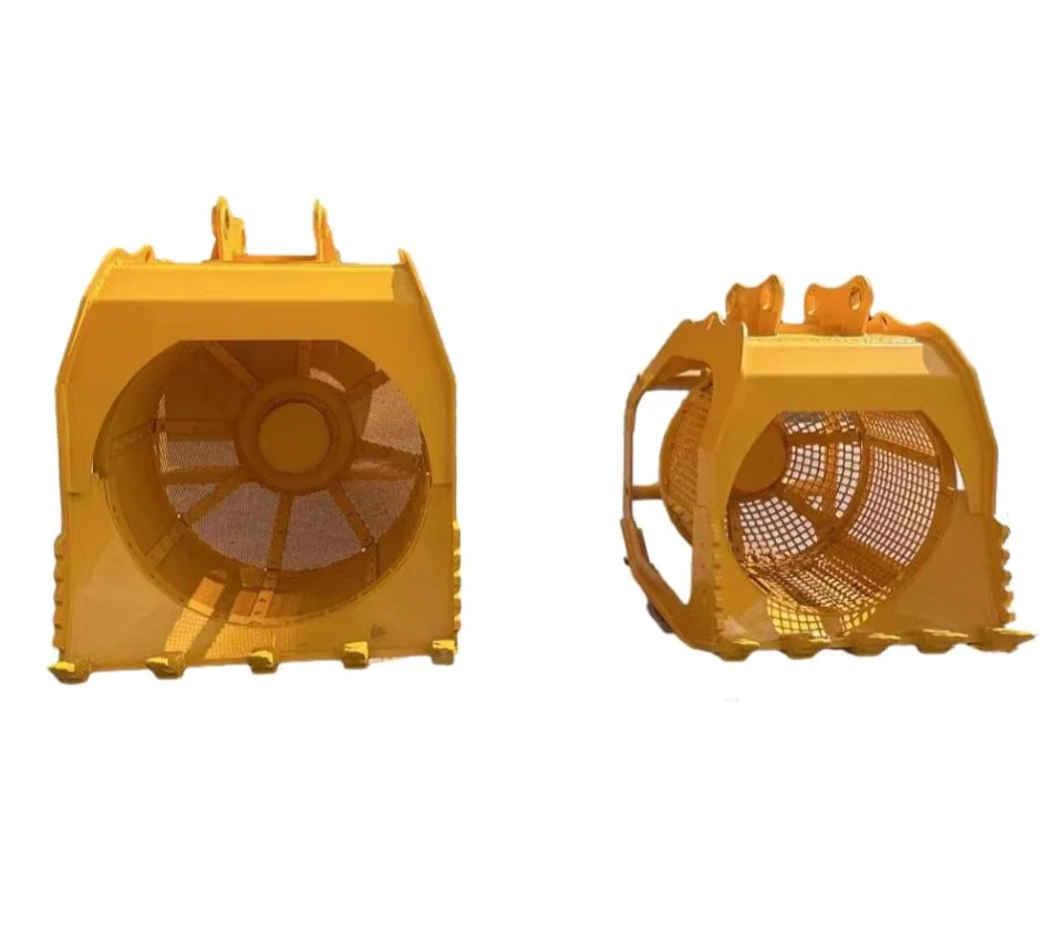 Heavy-Duty Construction Machinery Parts with Rotating Screen Bucket