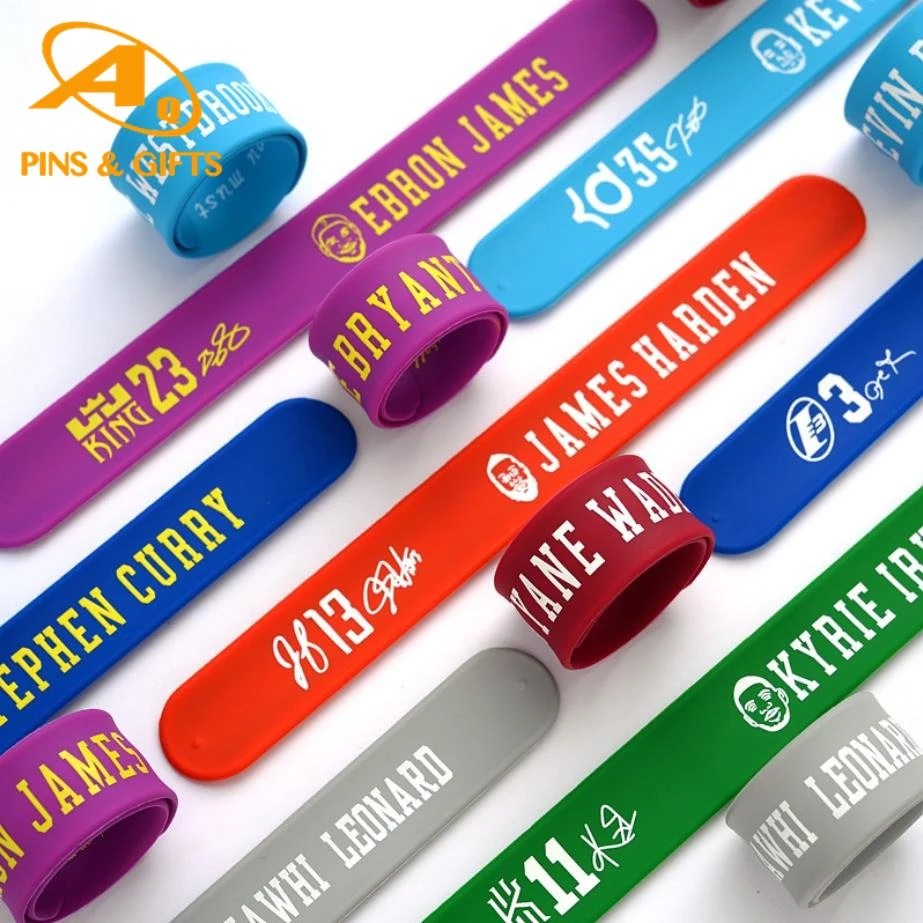 Venda por grosso Custom Desporto Escolar PVC Energia refletem a atividade empresarial Loja de Artesanato produtos promocionais do Lado de borracha Band Bracelete Slap Pulseira