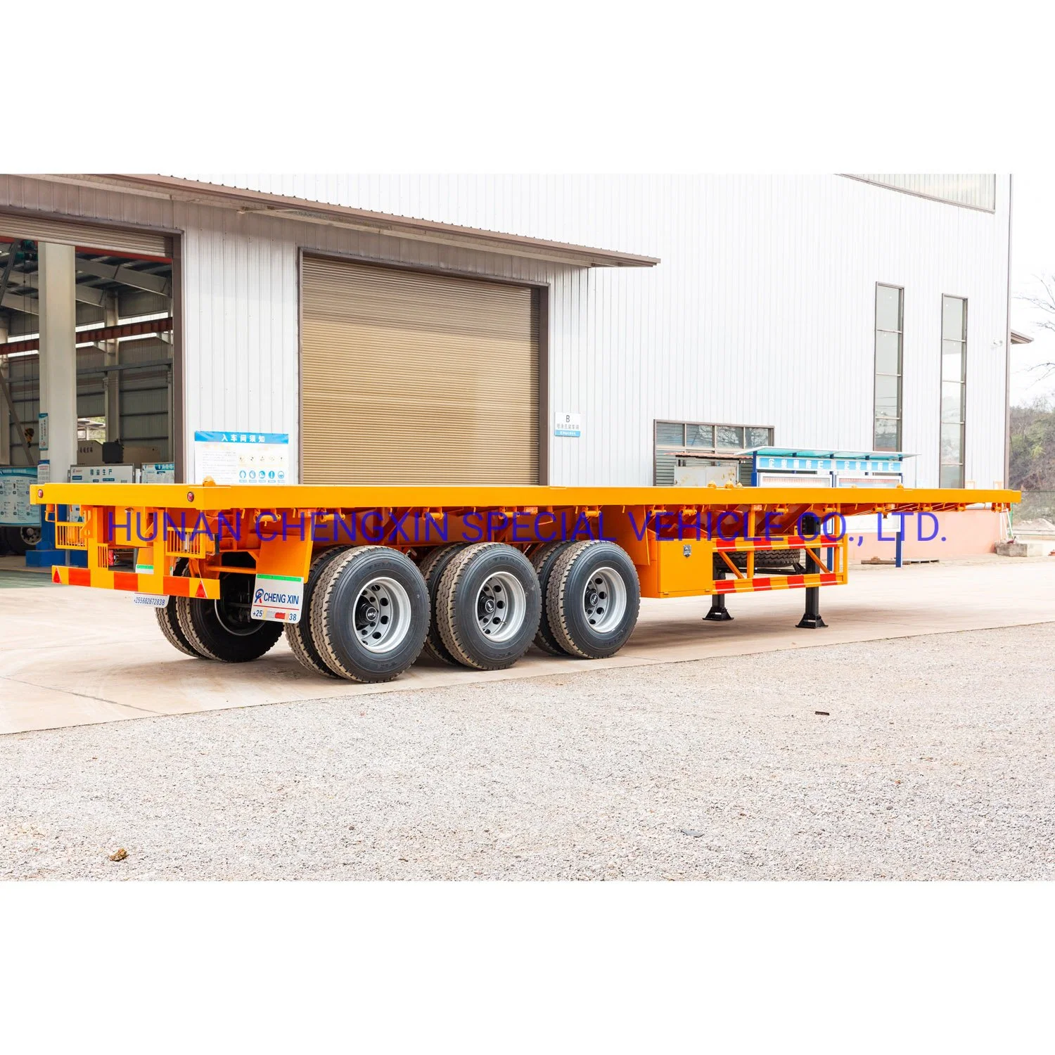 3 Axle China Manufacture Truck Heavy Duty Transportation Flatbed Cargo Container Carrier Semi Trailer