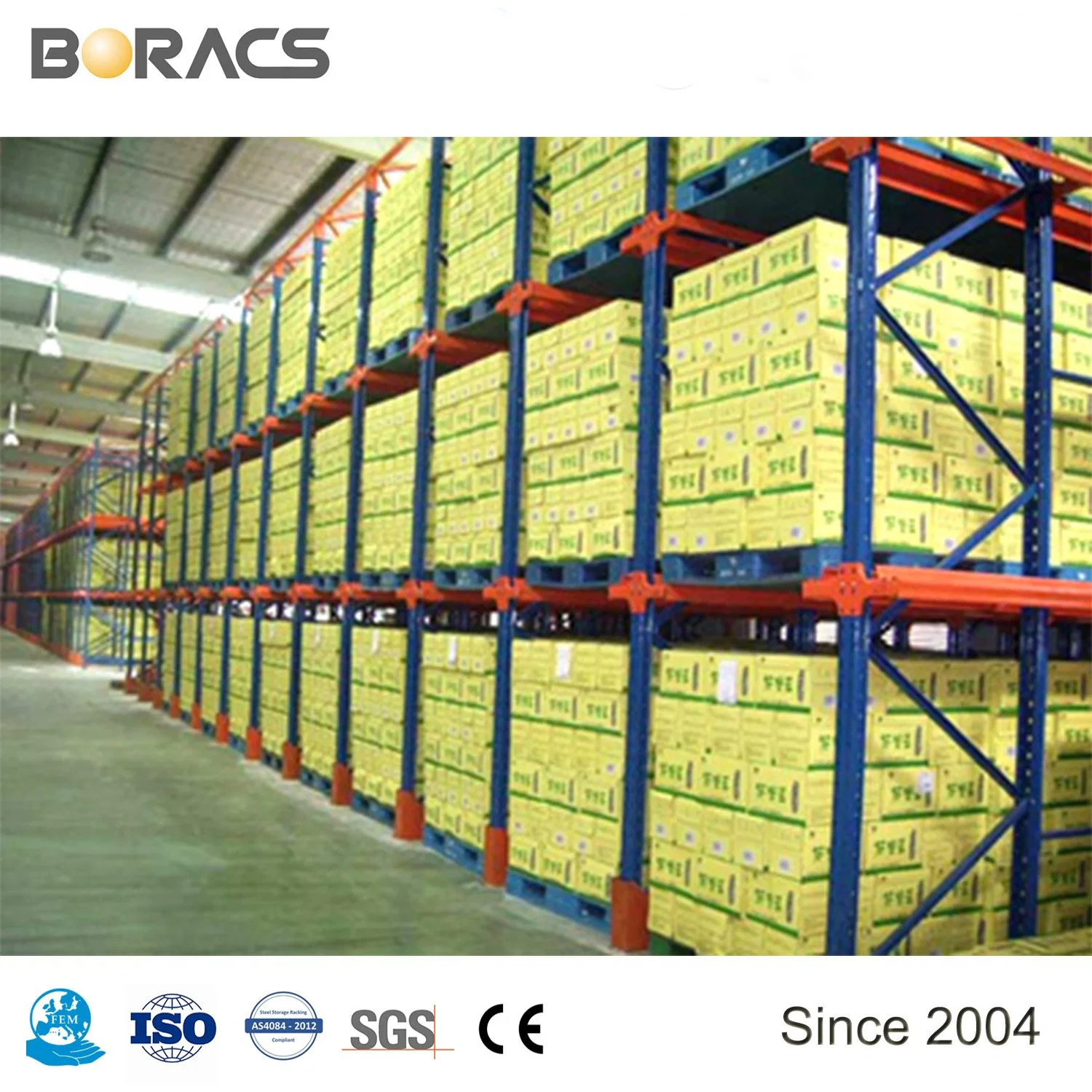 Sistema de apilado de Palets accionamiento en estantes metálicos capa de acero pesado Equipo logístico de Rack de almacén de servicio