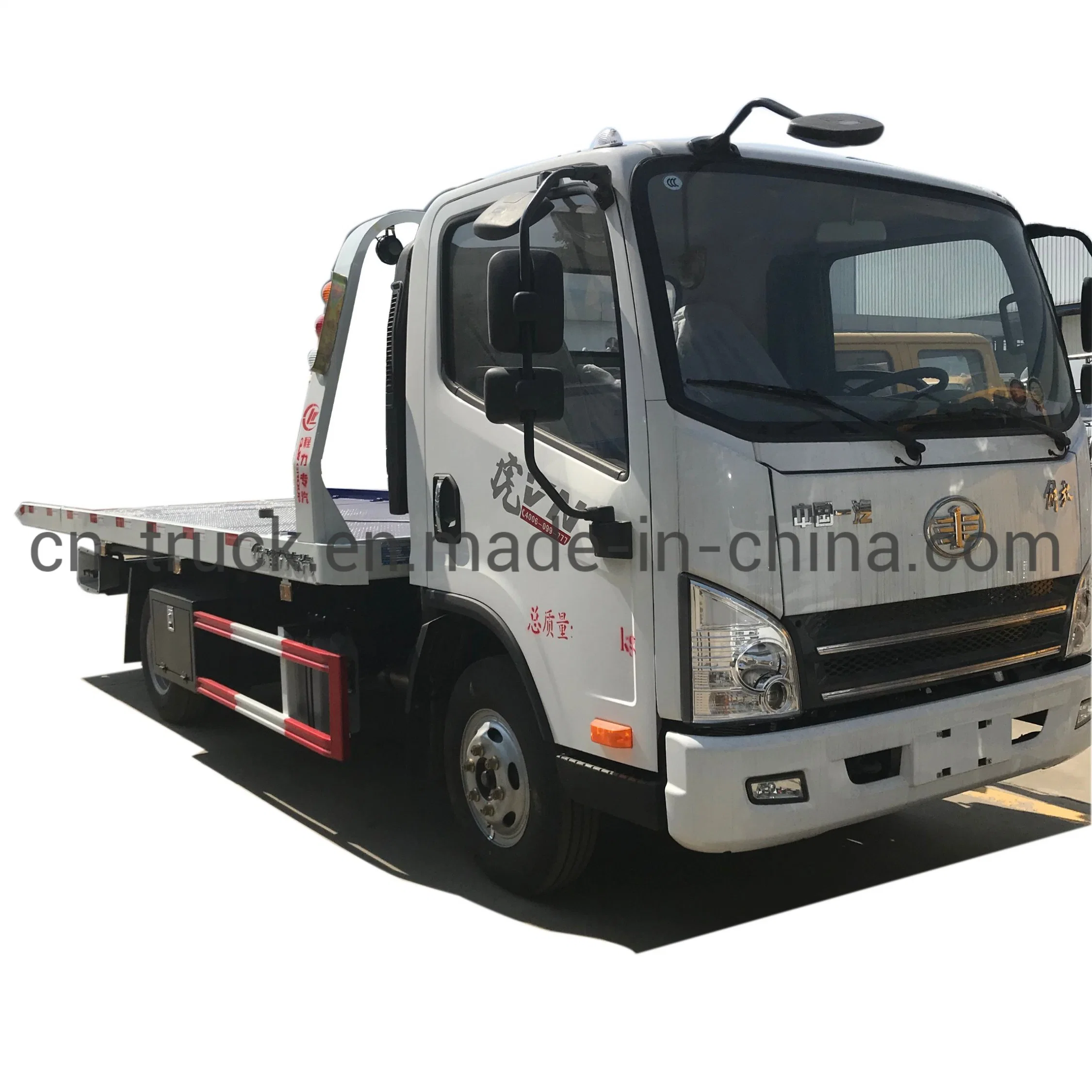 FAW 4t 5t 4X2 Car Carrier Truck Diesel Light Heavy Duty Flatbed Recovery Truck Rescue Truck Body Rollback Truck Removal Truck Breakdown Wrecker Towing Tow Truck