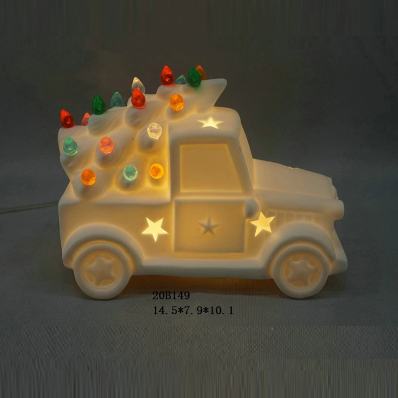 Diseño de los coches de porcelana con coloridas luces del árbol de Navidad para el hogar decoración de fiesta