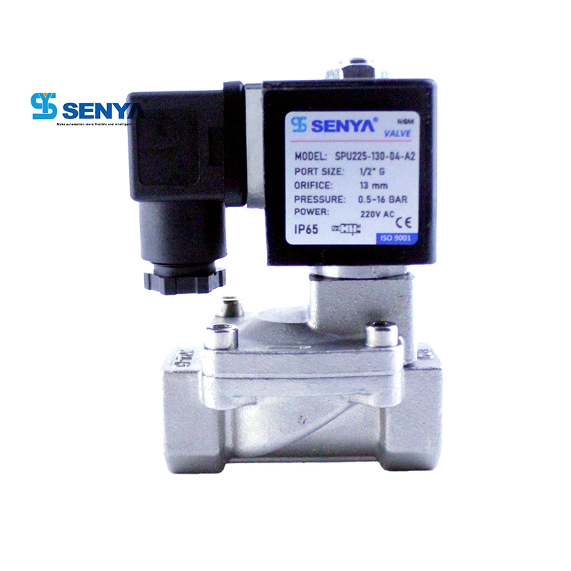 Ningbo Senya Pneumatic Famous Manufacturer in China PU225 Series Pilot Operated Water Electromagnetic Valve Applying to Car Wash 2/2 Ways Solenoid Valve