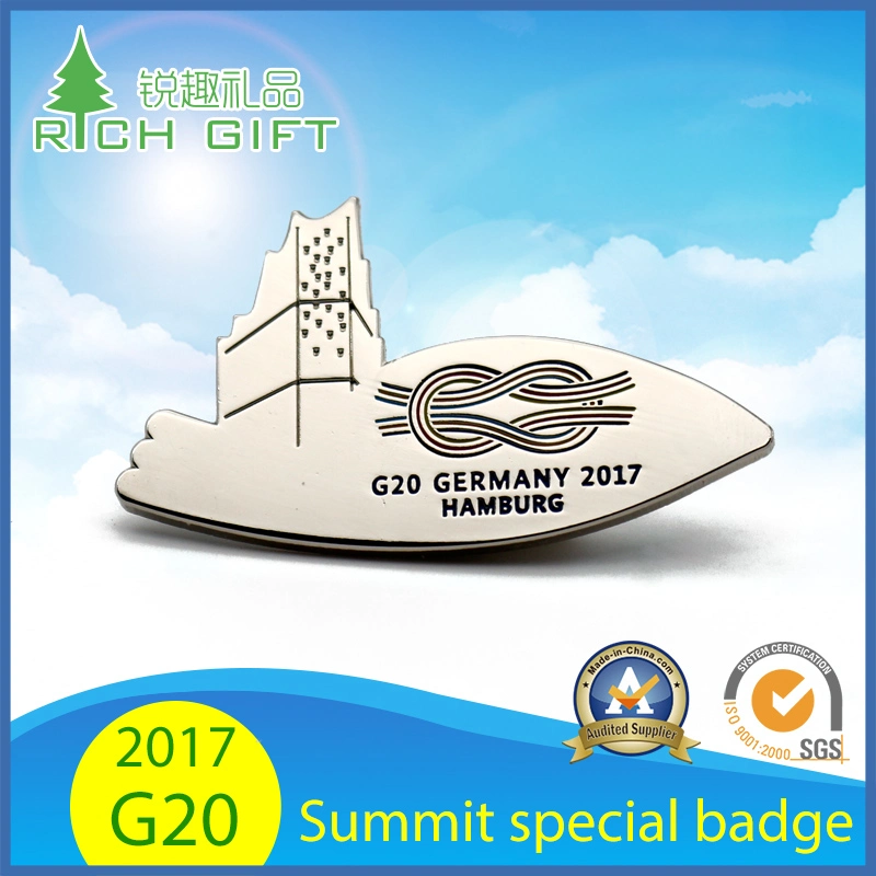 2017 Germany Hamburg G20 Summit Special Leaders Lapel Pin Gold Silver Souvenir Emblem Metal Badge