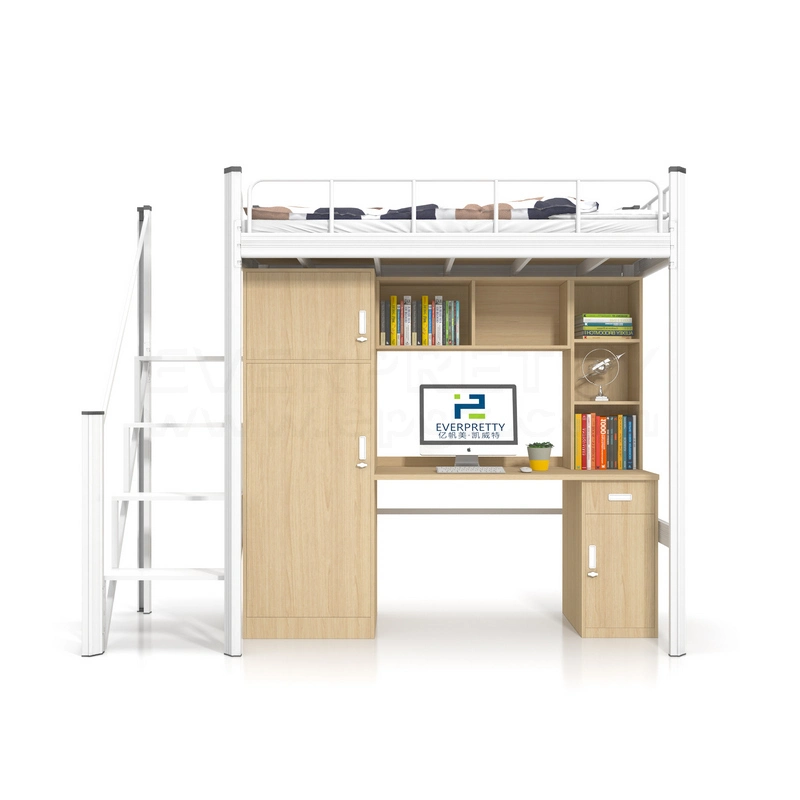 Medical Student Dormitory Single Loft Bunk Bed with Cabinet