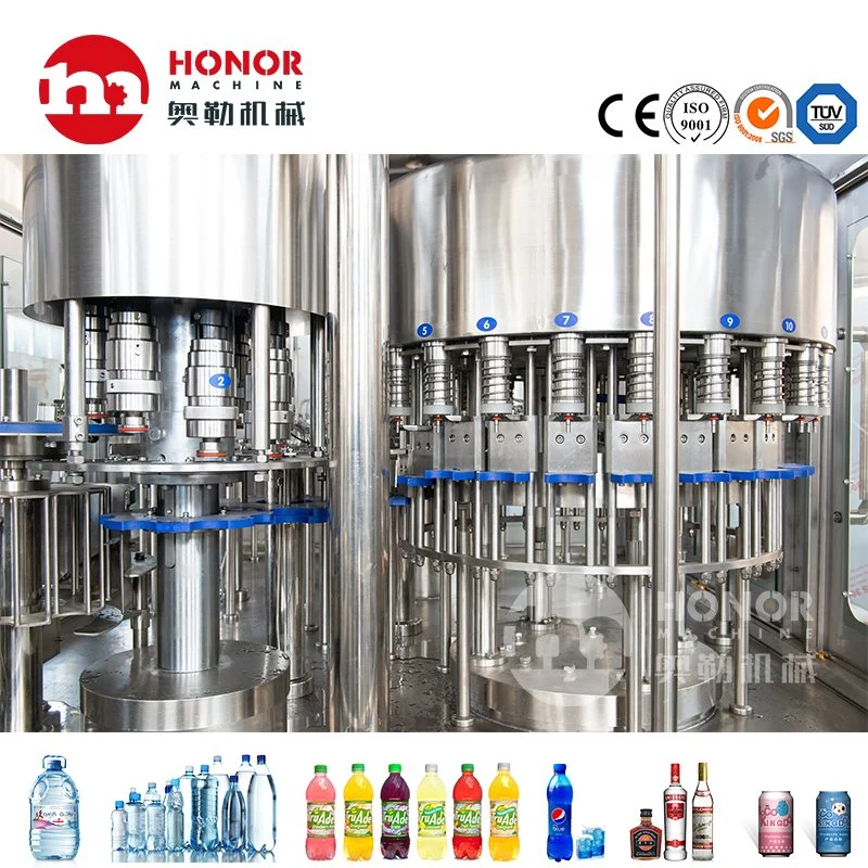 Fully Automatic Bottled Carbonated Soda Soft Drink Rinsing Filling Capping Labeling Packing Machine