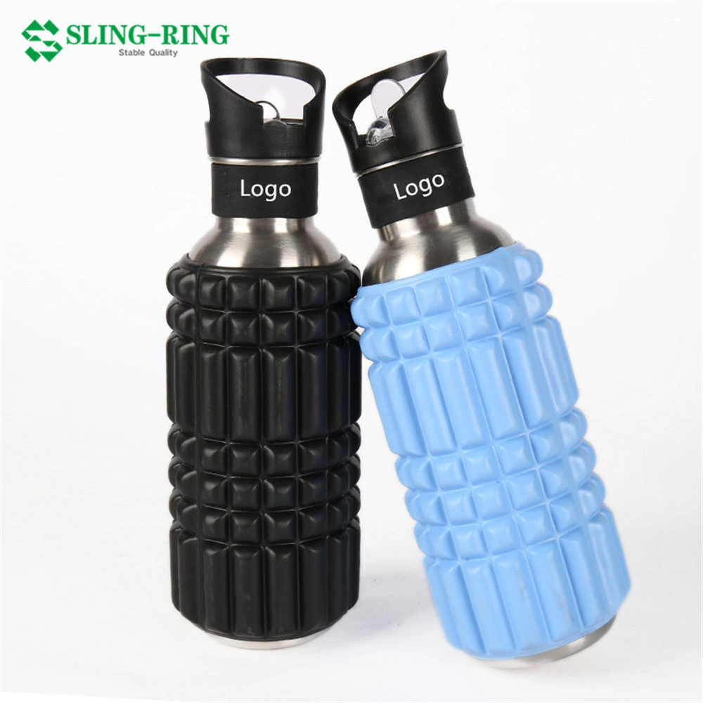 Double Wall Insulated Stainless Steel Foam Roller Sport Water Bottle Vacuum Flask