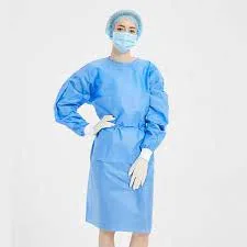 Cirurgião hospitalar SMS PE vestidos cirúrgicos descartáveis de malha punho água Resistente