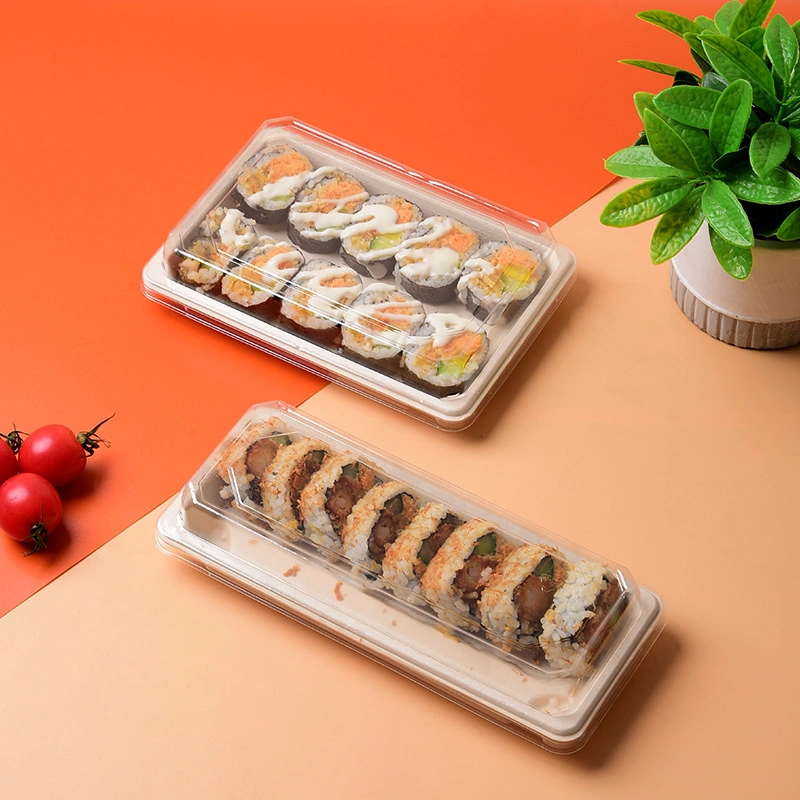 La sécurité environnementale des sushis le bac en plastique de qualité alimentaire la pâte de canne à sucre Microwavable conteneur en plastique