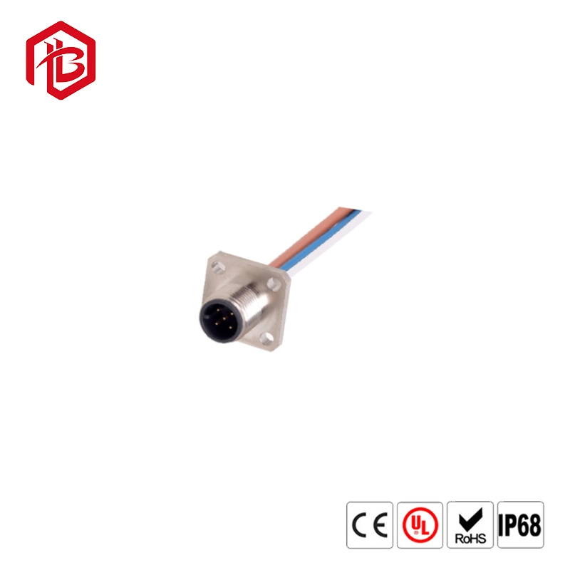 M12 4 Pin Aviation Cable Connector for PCB Board Metal Connector Plug+Socket Coupler Electronic Circular Connector