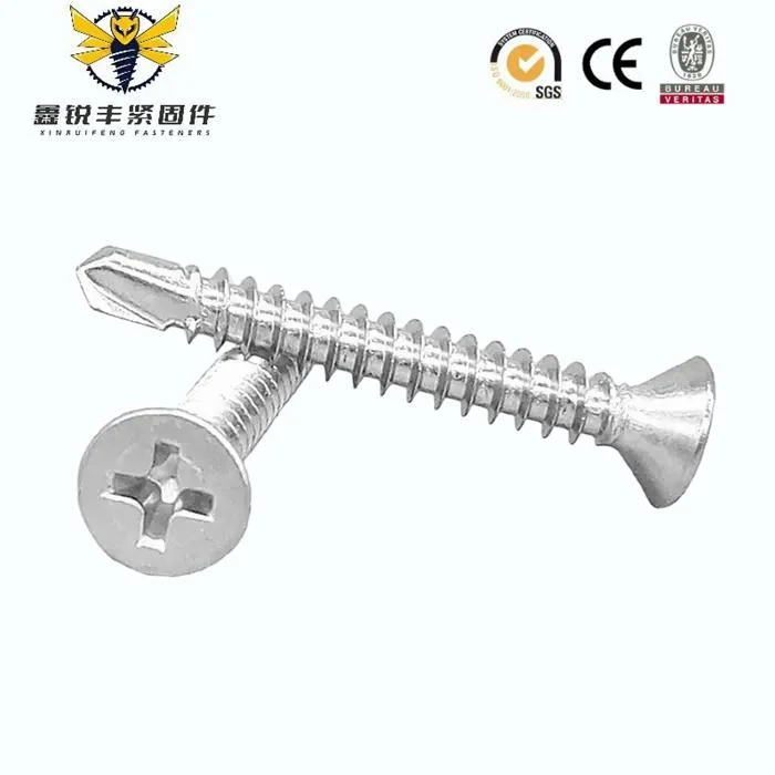 Self Drilling Tek Screws A2 (304) Stainless Steel Countersunk Head M3.9-M5.5 Material - A2 Stainless Steel Finish - A2 Stainless Steel Head Type