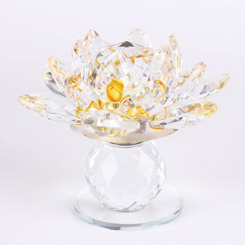 120mm Crystal Candleholder with Flower Lotus