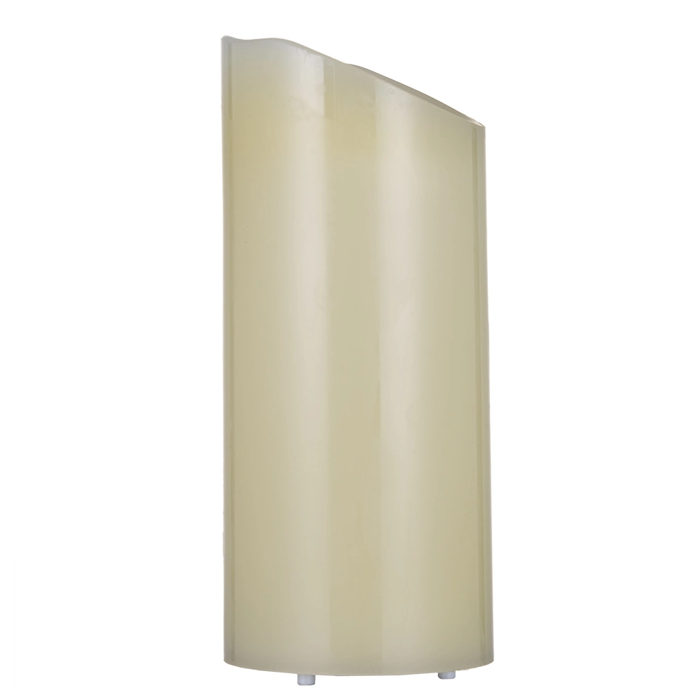 Rechargeable Cylindrical Ivory White Real Wax Lampshade LED Candles Light with Moving Flame