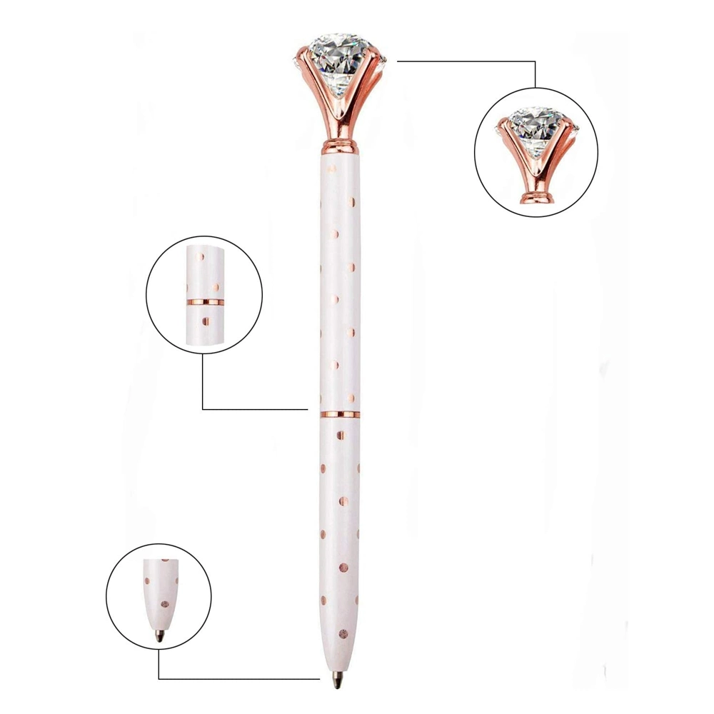 Office School Supplies Diamond Pens Big Crystal Bling Metal Ballpoint Pen