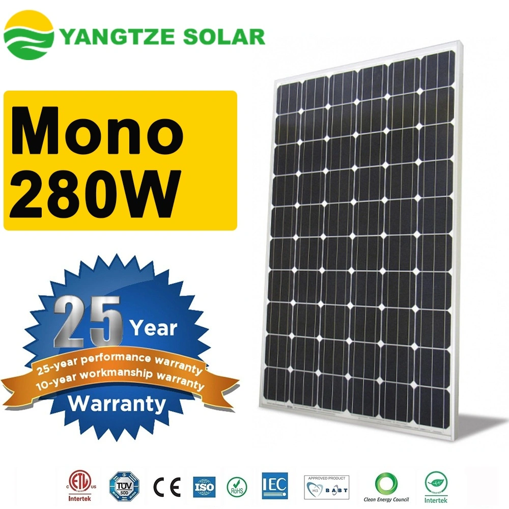 High Efficiency Solar Panel Monocrystalline Module 280W 24V Mono