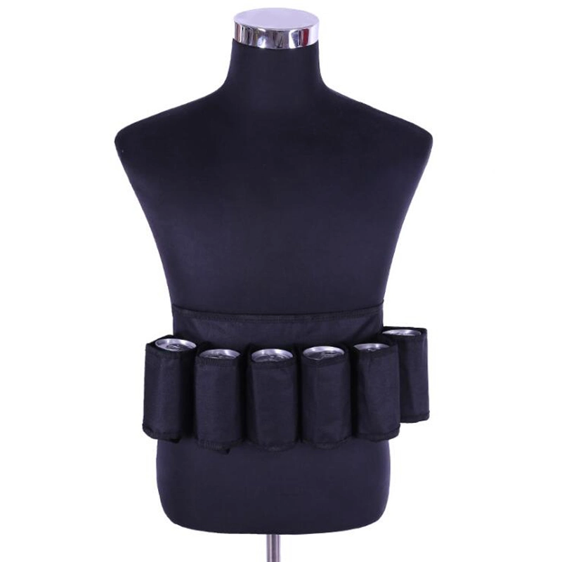 Adjustable Beer Belt Holder Beer & Soda Can Holster Belt, Holds 6 Beverages Canned Drinks Waist Pack Bar Tools Esg13096