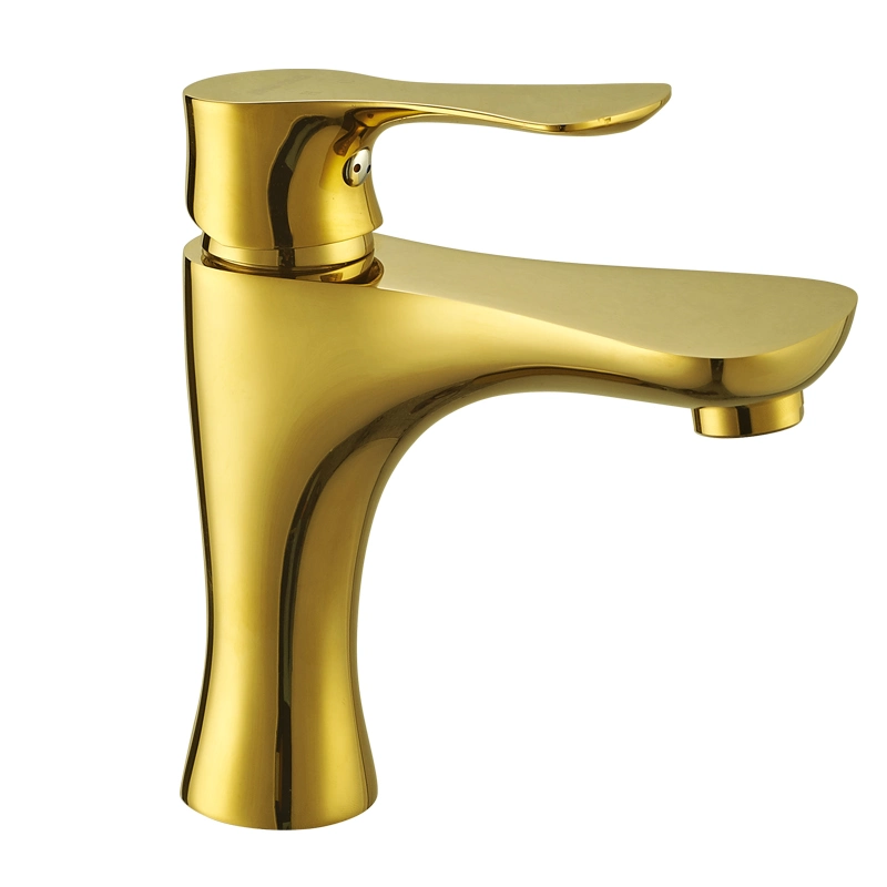 Single Lever Golden Finish Bath Shower Faucet Mixer for Bathroom