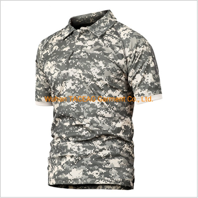 Acu Camouflage Color Arm with Zipper Polo Shirt