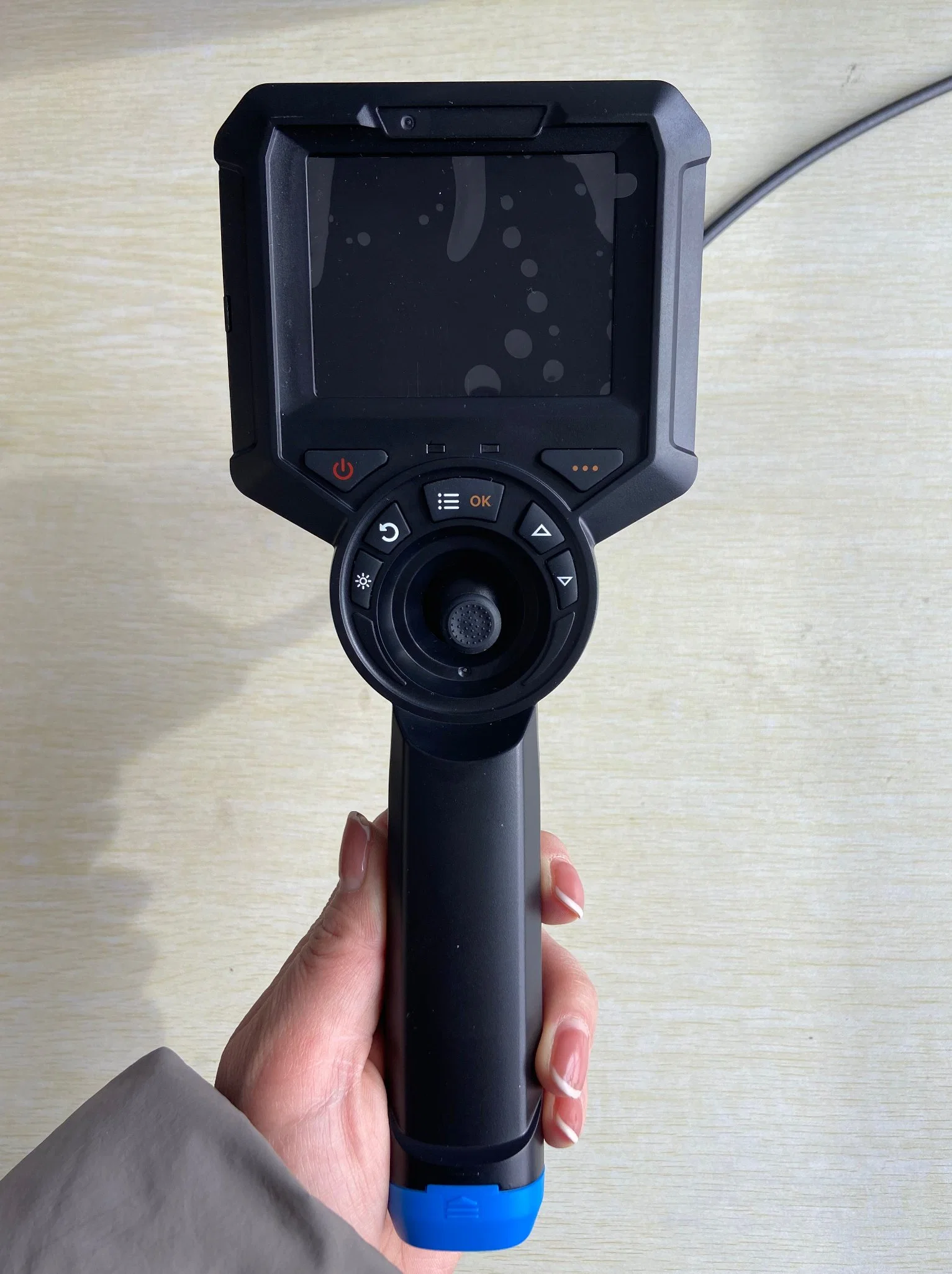 Flexible Industrial Borescope with 6mm Probe Lens, 2mts Working Cable, 3.5 Inch Display, 360 Degree Joystick Articulation