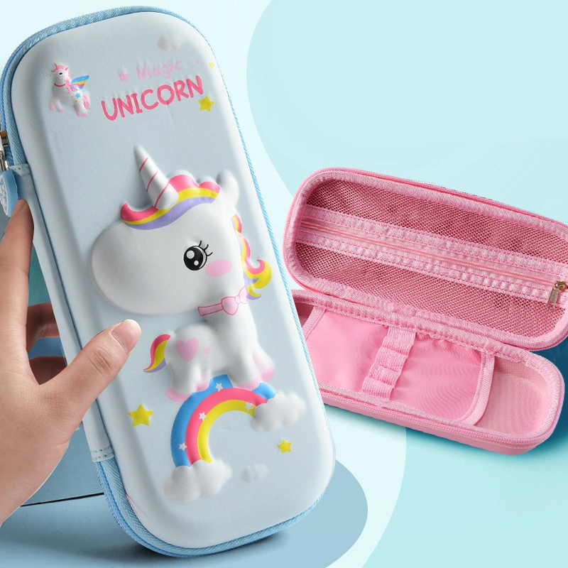 Дешевые Cute Color Unicorn карандашом случае молнией Логотип пустым карандашом случае несут девочки напечатано устойчивого Многофункциональный Детский Cute карандаш для художника