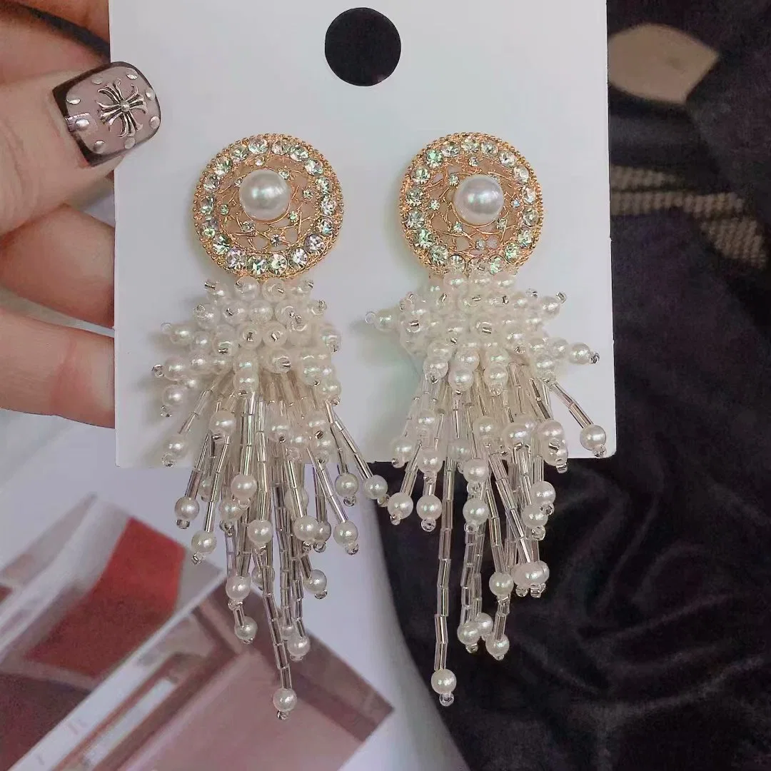 En Vogue Style Ins Tassel Earrings Amazon Style approprié pour les mariages, les parties