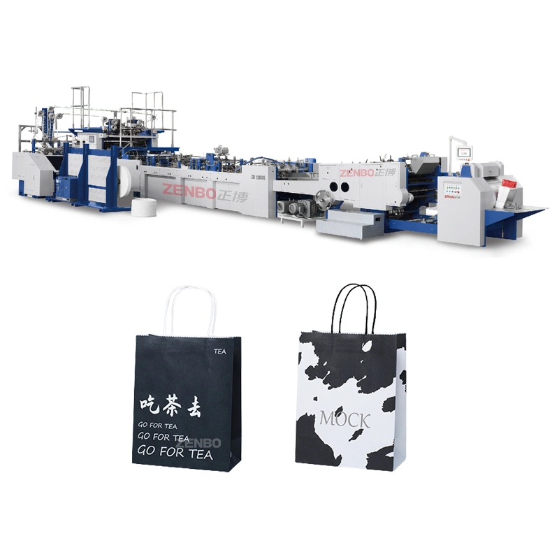 Clothes Shoes Handle Full Auto Paper Bag Making Machine Zb1260s-450