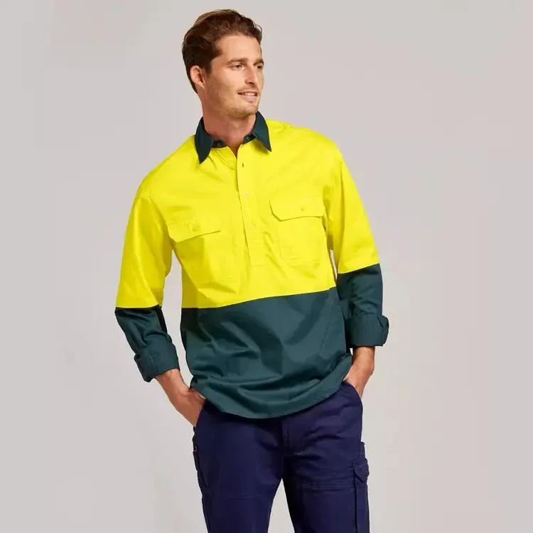 Professional Reflective Shirts Men Engineering Uniform 100% Polyester Overall Workwear