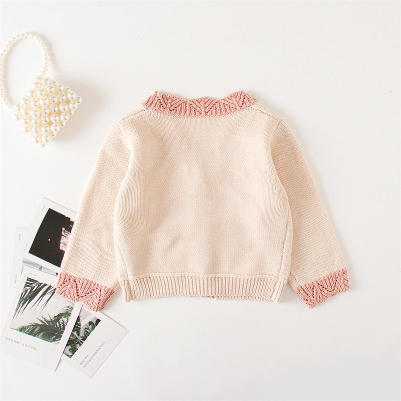 Ins 2022 Spring and Autumn Baby Sweater Baby Knitwear Knitted Handmade Embroidered Coat Coat All-Match Cardigan