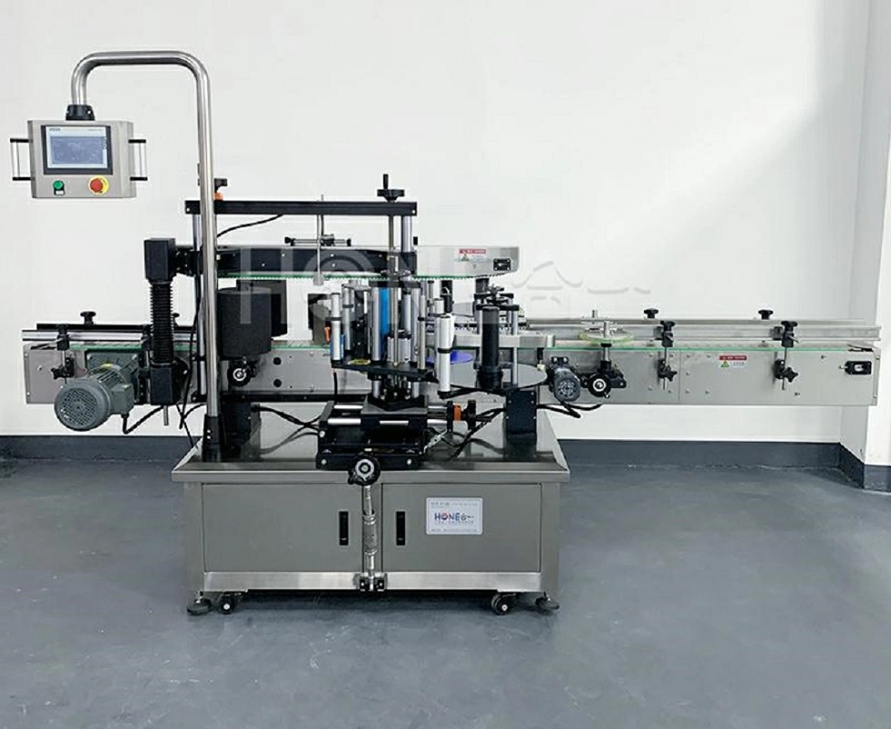 Hone Fully Automatic Double Side Labeling Machine /High Speed Label Machine Custom Ribbon Printing Device Batch Number