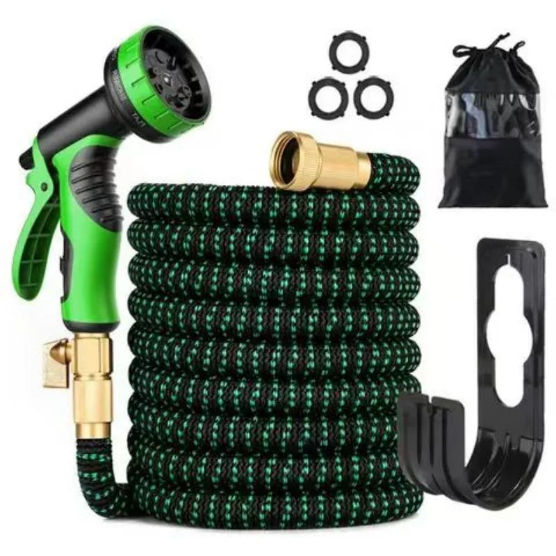 Commercial Household Hose for Watering Flowers and Washing Cars Can Be Triple Telescopic Magic Garden Hose Plastic ABS Green