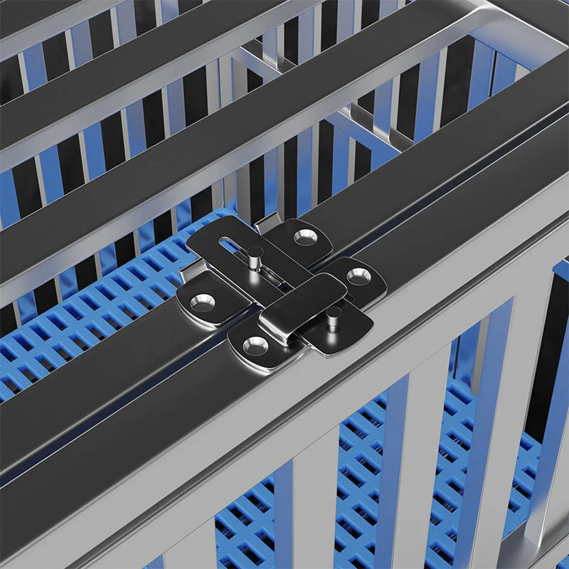 Dos puertas tubo de Crate cuadrado de acero inoxidable grandes Cennels metálicos Casa de Cages para perros con baño