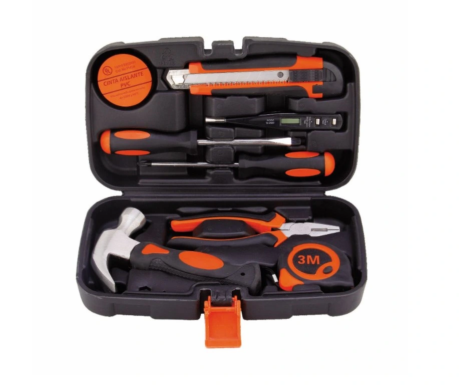 9-Teilige Hardware Hand-Werkzeugsatz Holzbearbeitung Power Tools Toolbox Home Kit Kombination Geschenk-Set Reparatur Multifunktionswerkzeuge