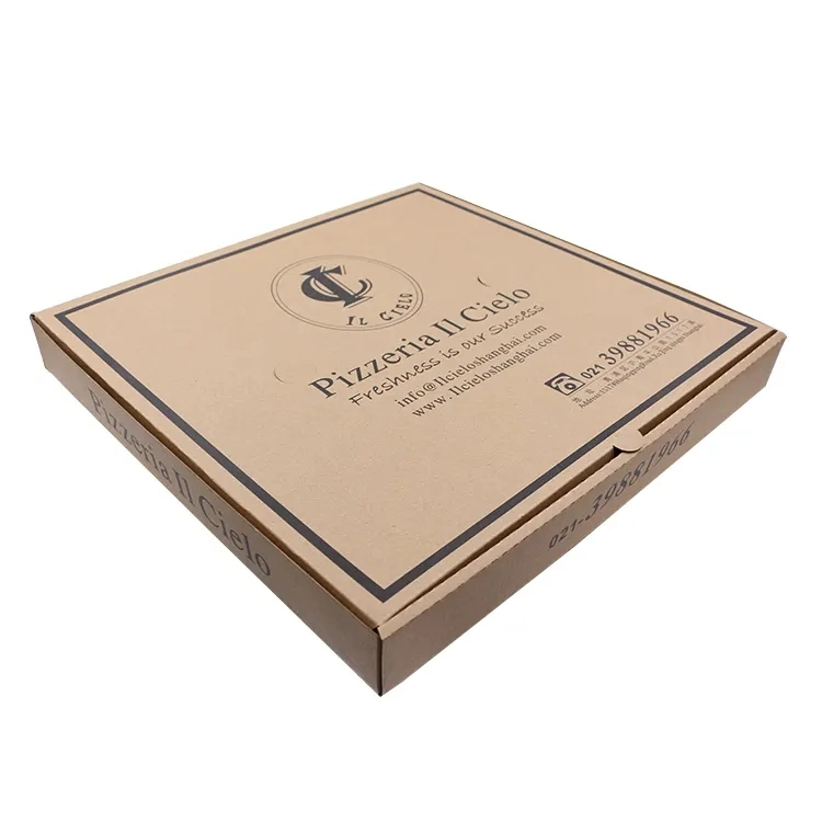 Pizza Box Disposable Wooden Take-out Paper Packing Box Biodegradable