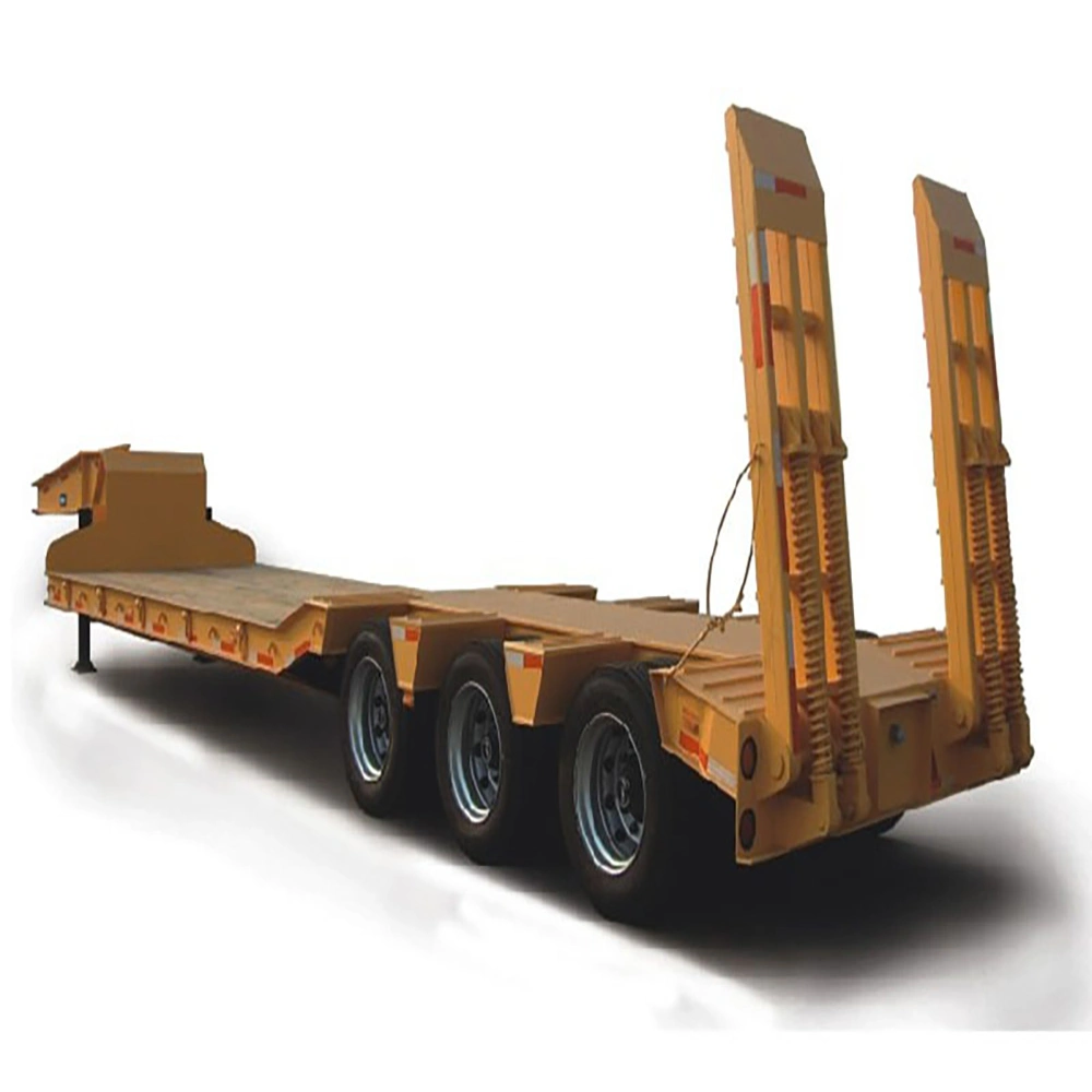 2 de 3 ejes Low Loader Camión Remolque Pesado Lowboy Lowbed remolques Excavadoras de cuello de cisne Lowbed caída Dolly remolque semi cubierta