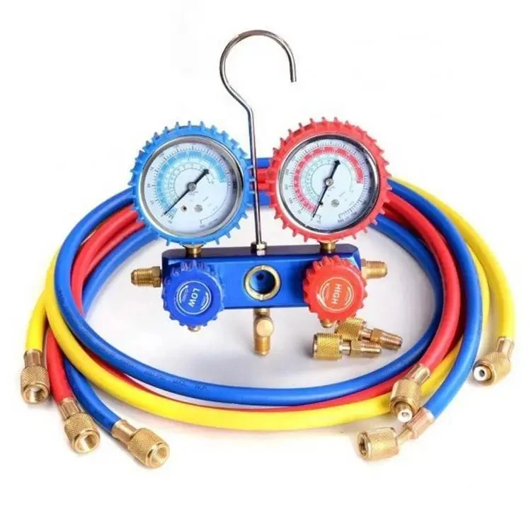 Air Conditioning Refrigerant Charging Hose Freezer System Aluminium Manifold Gauge Sets