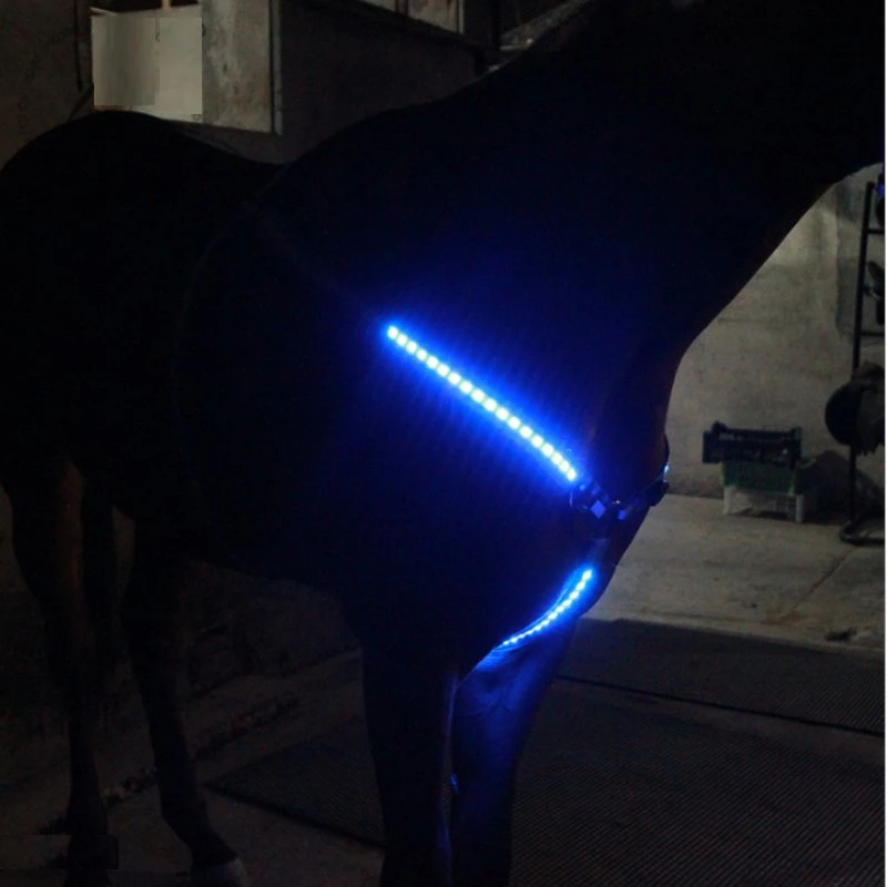 Rechargeaable Reflectrive Safety Warning Horse Chest LED Strap