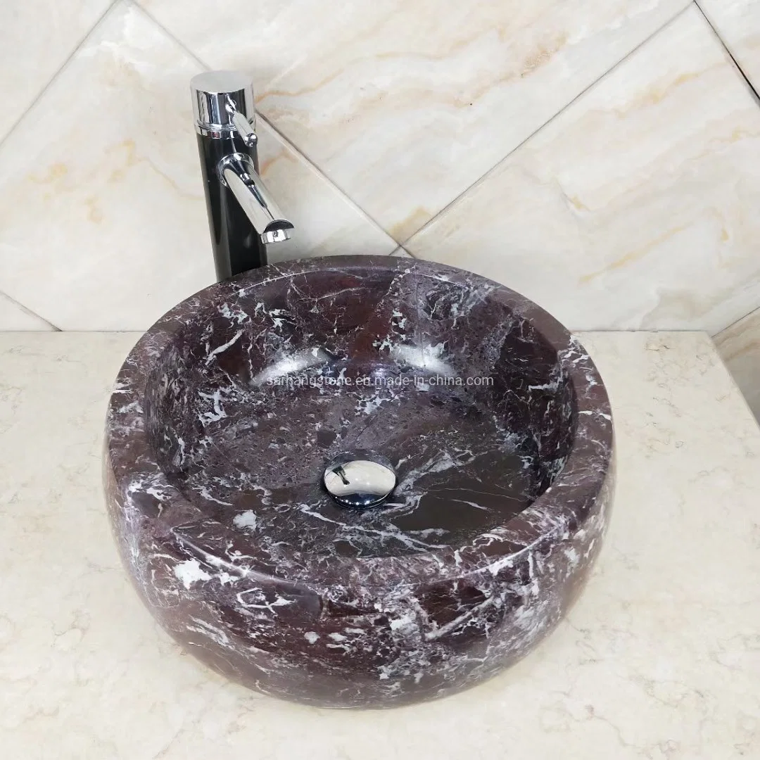 Round design Purple/White/Black/Beige Marble Wash Sink for Countertop