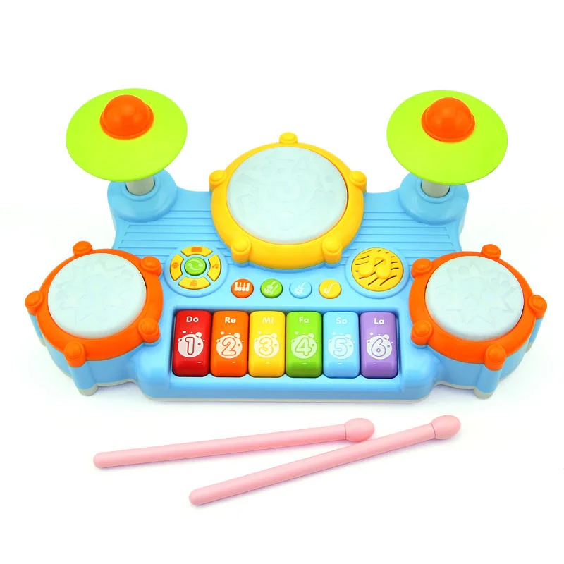 New Hot Selling Products Electric Cartoon Piano Musical Instruments Toys Cartoon Musical Drum Kit for Baby Play Musical Drum