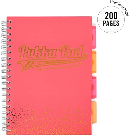 3 حزم 7 X 10 في 100 Premium 80 GSM الكمبيوتر الدفتري Blush Pukka Pad Blush 5 Subject Divider