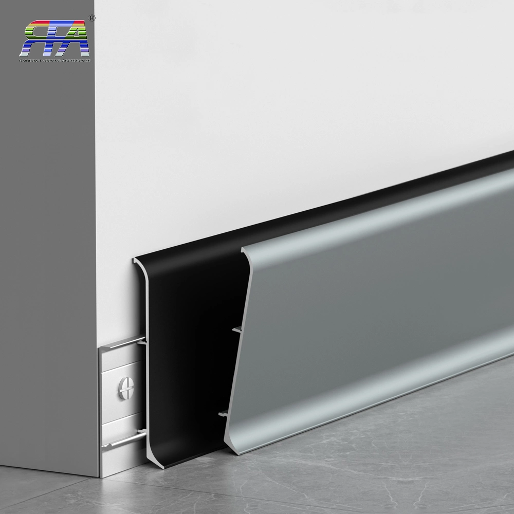 Aluminum Alloy Skirting Clip Type Skirting Board 6cm Double Layer Skirting Line Metal Stainless Steel Baseboard 8cm