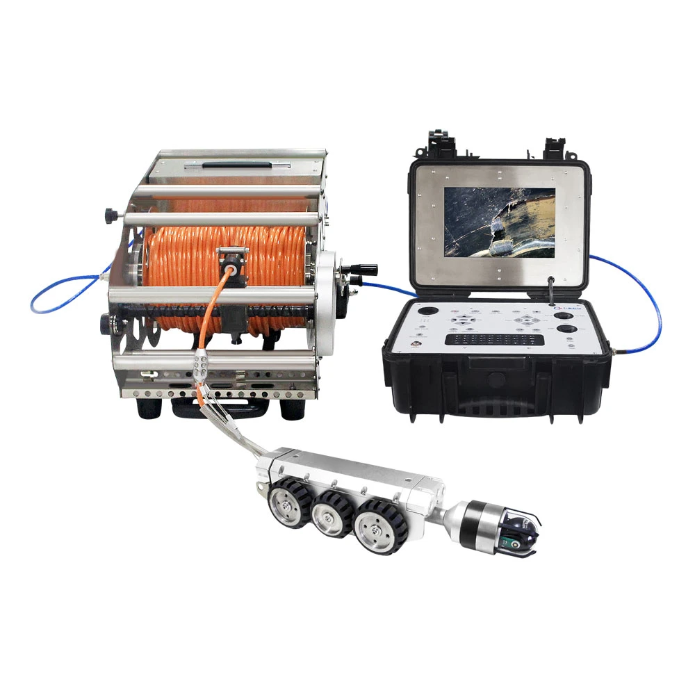 IP68 Waterproof HD Video Transmission CCTV Pipeline Monitor Inspection Crawler Robot Pan Tilt Zoom Camera