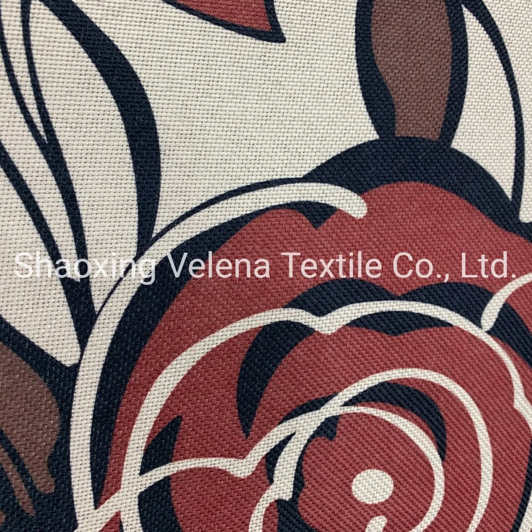 Textile Fabrics 100%Polyester Linen Printed Fabric Upholstery Fabric Decorative Fabric for Sofa Fabrics Ready Goods for Fast Shipment