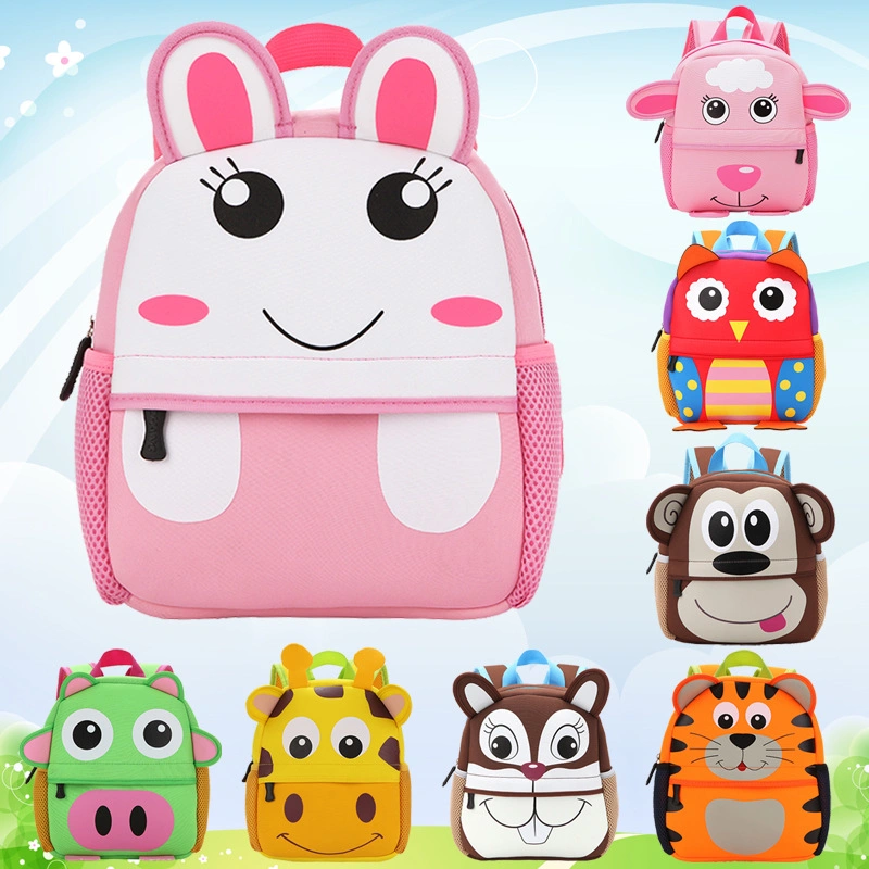 Material de mergulho mochila para criança material de saco escolar para jardim de infância Cartoon Animal