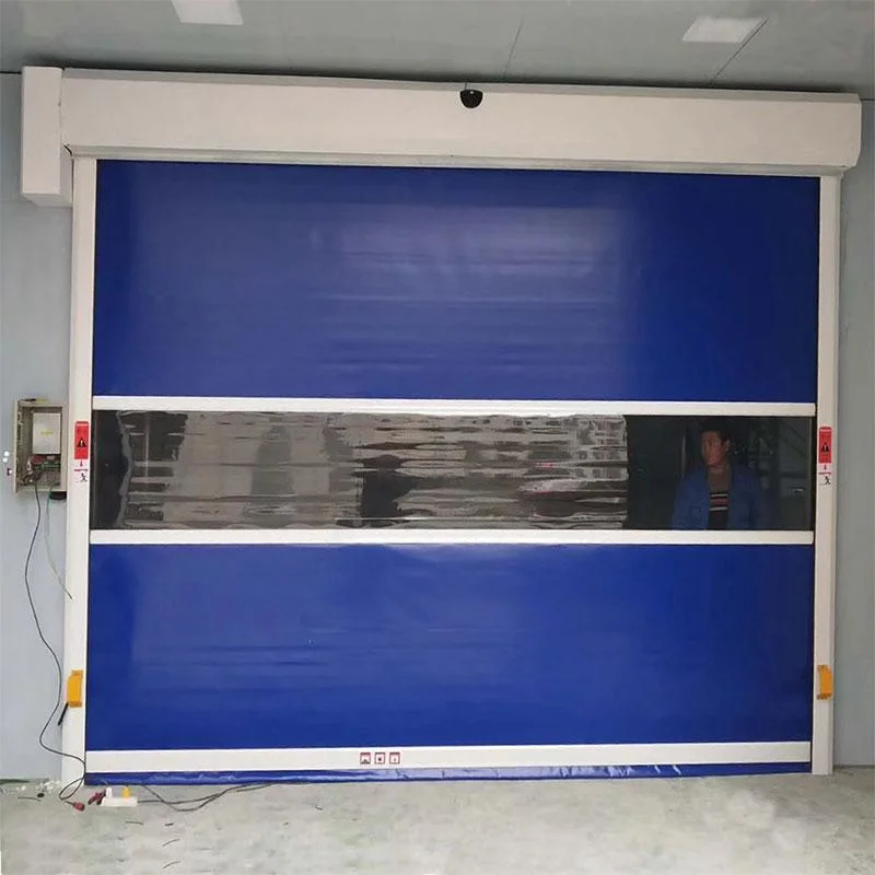 Puerta giratoria de alta velocidad automática Tamaño personalizado PVC rápido obturador de rodillo para almacén, fábrica