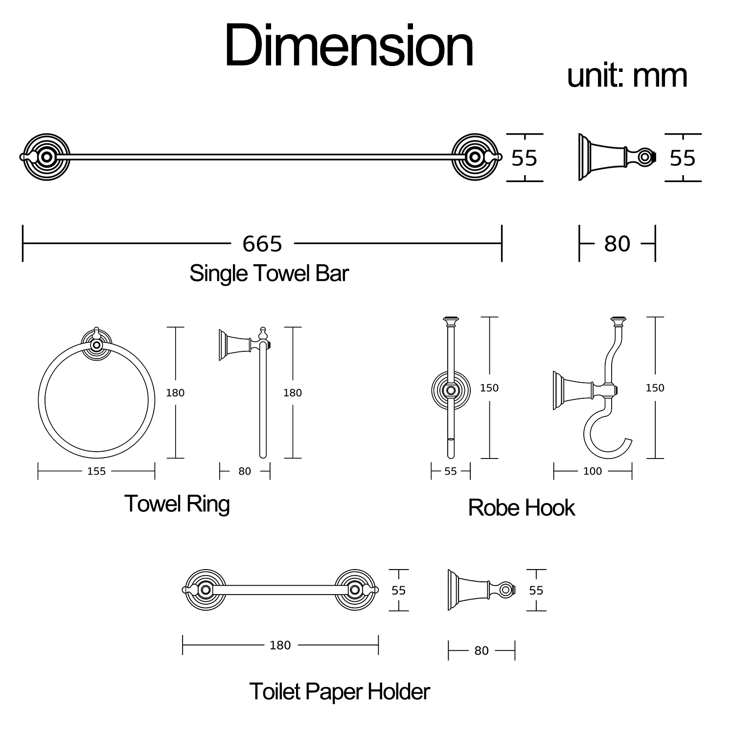 European Design Bathroom Accessories Plate Zinc Alloy Chrome 4 PCS Bathroom Hardware Accessories Set