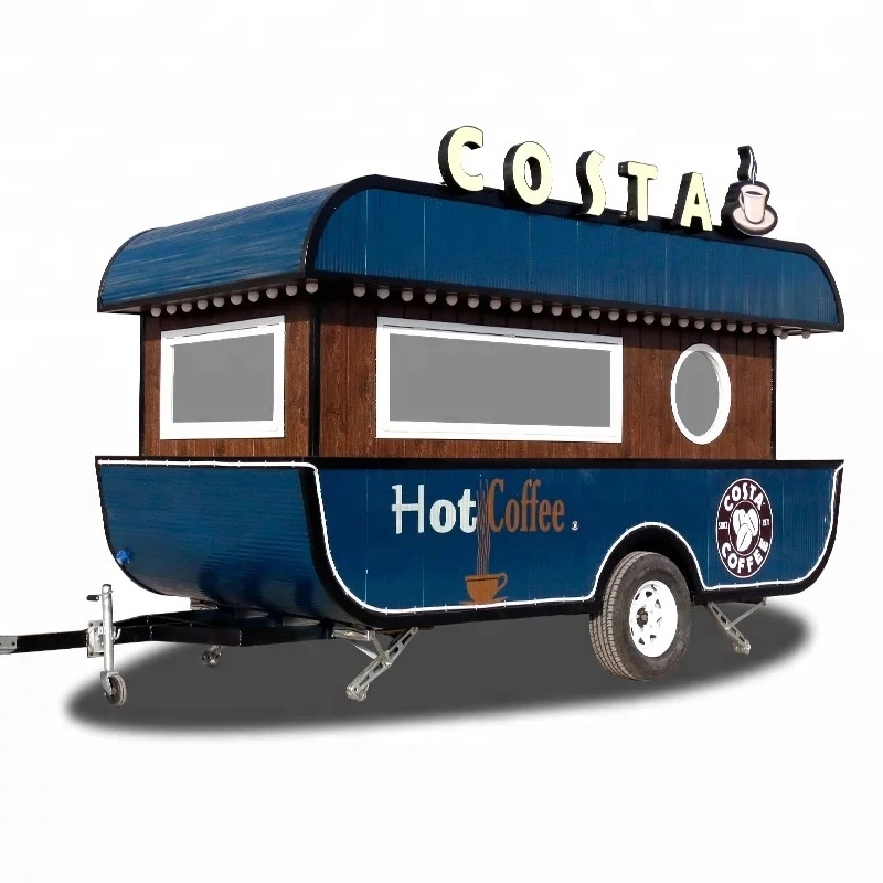 Mobile Coffee Shop Truck Bus Vendor Trailer Electric Food Truck with Kitchen and Stove