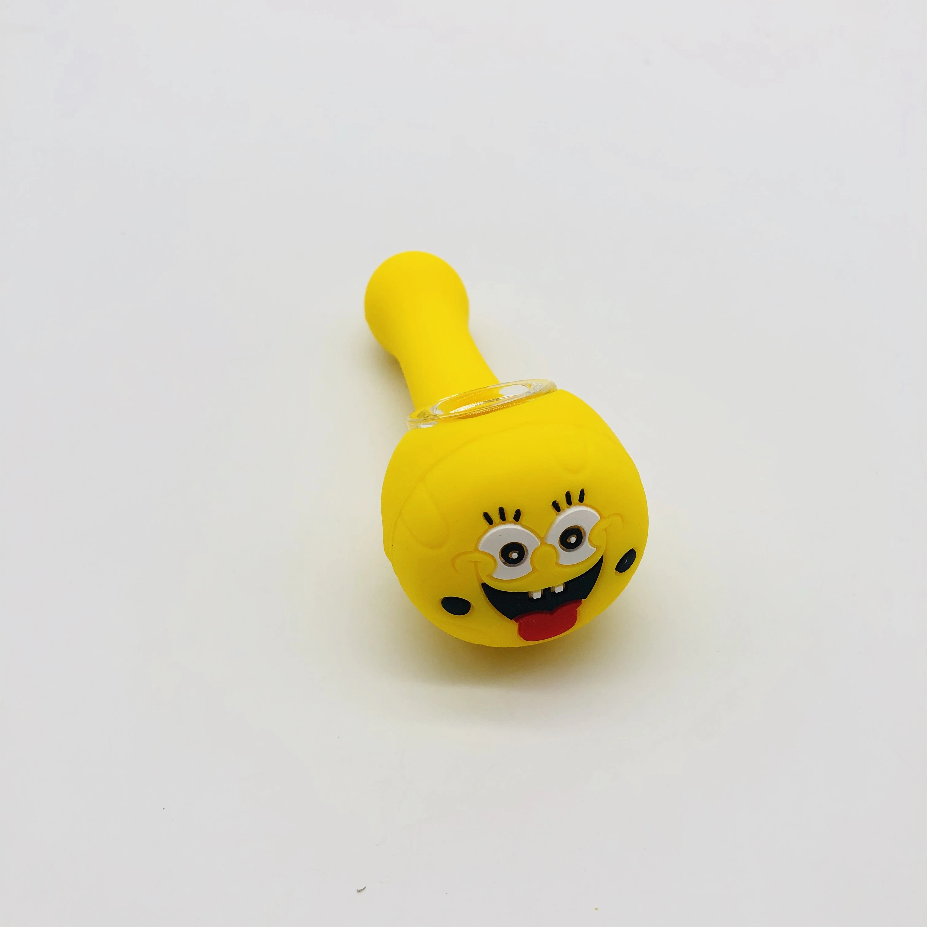 Squarepants Silicone Smoking Pipe with High Quality Eco-Friendly Rubber Tobacco Pipes